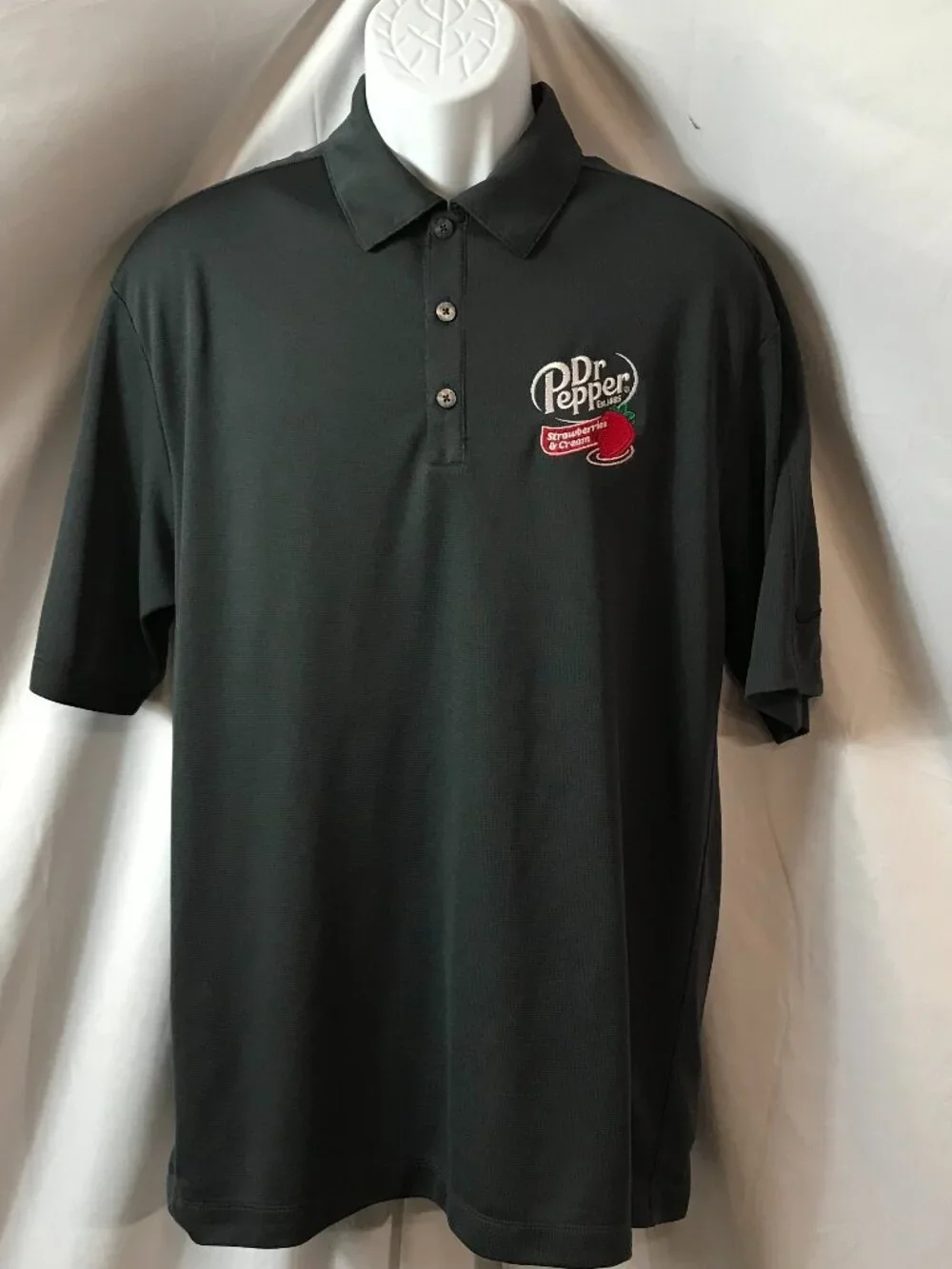 Nike Dr Pepper Strawberries & Cream Activewear Athletic Sport Cut Polo Shirt